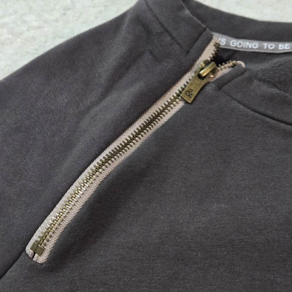 Ampersand Avenue Womens Size Large Side Zip Pullover Charcoal & Dusty Mauve - Picture 8 of 10
